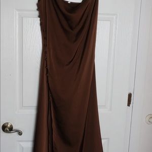 Brown midi dress